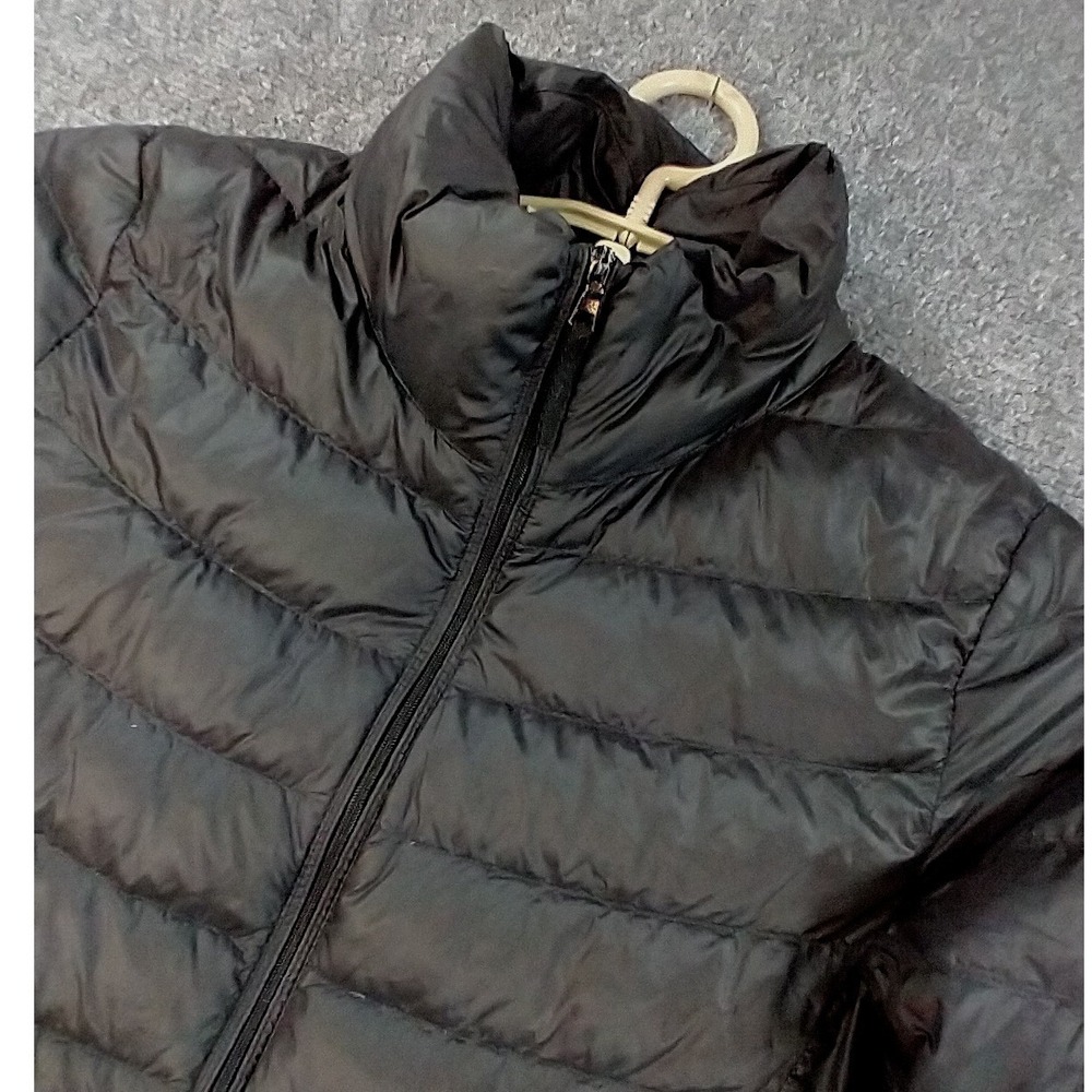 Uniqlo Ultra Light Down Jacket Womens S Black Quilted Puffer Full Zip Packable